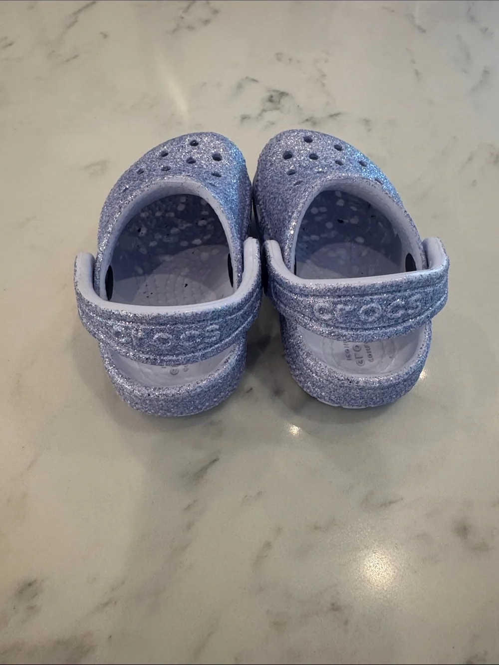 CROCS Kids Glitter Lilac Clog with Adjustable Heel Strap